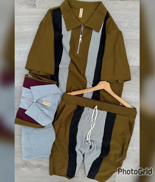 Tenue décontractée rayée homme