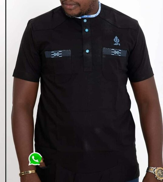 t-shirt Polo imprimé africain-marron