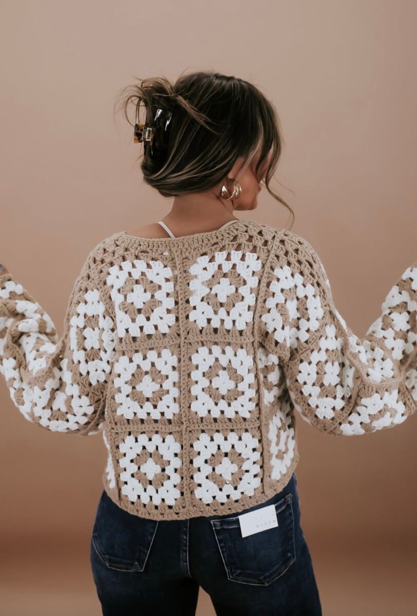 Pull crochet bohème