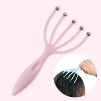 Head Massager Scalp Neck Comb Roller Five Finger Claws Steel Ball Hand Held Relax Octopus Head Massager