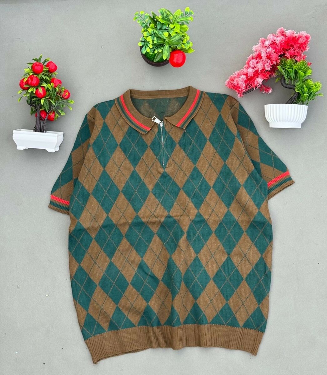 Polo en tricot à motifs