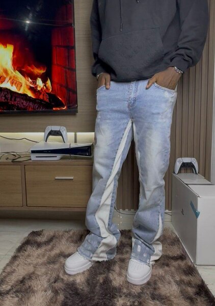 Jeans décontractés bicolores