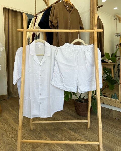 Ensemble blanc en lin léger