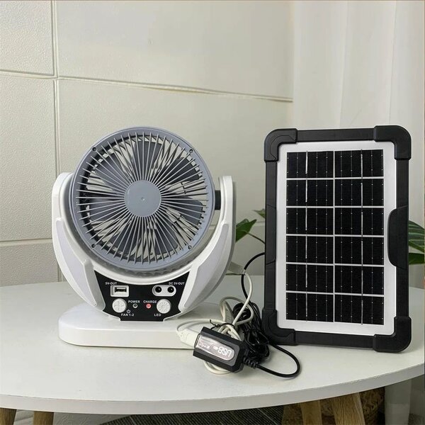 Ventilateur avec ampoule et plaque solaire