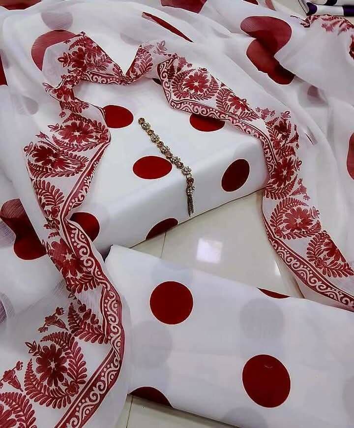 Printed lawn suit