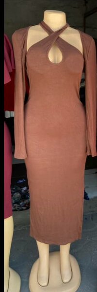 Elegant and comfortable women's dress brown