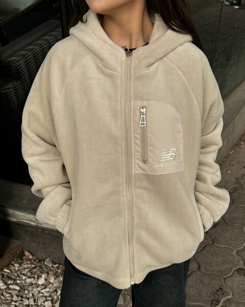 Женская куртка флис с капюшоном