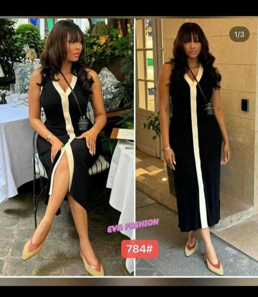 Robe élégante noire et blanche