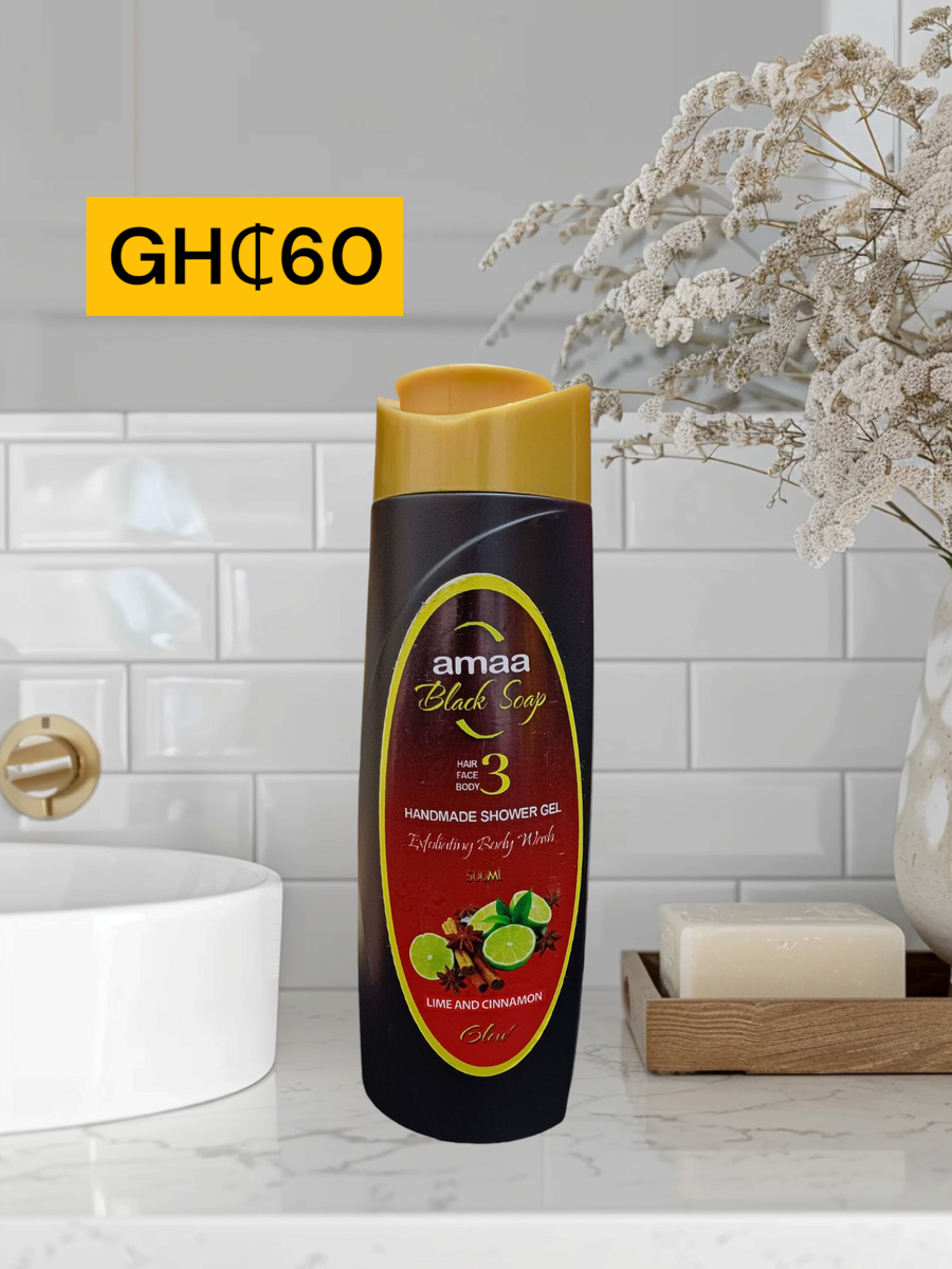 Amaa Black Soap Lime & Cinnamon Shower Gel