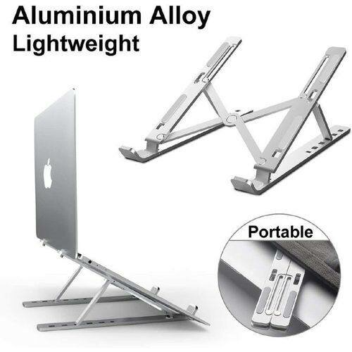Metal Foldable Adjustable Stand Holder For Laptop - Silver