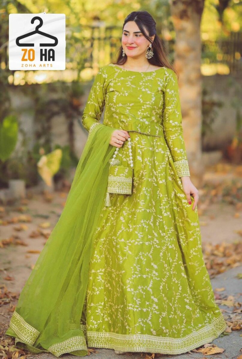 Fancy Embroidery Shamoz silk Lengah 4 pcs