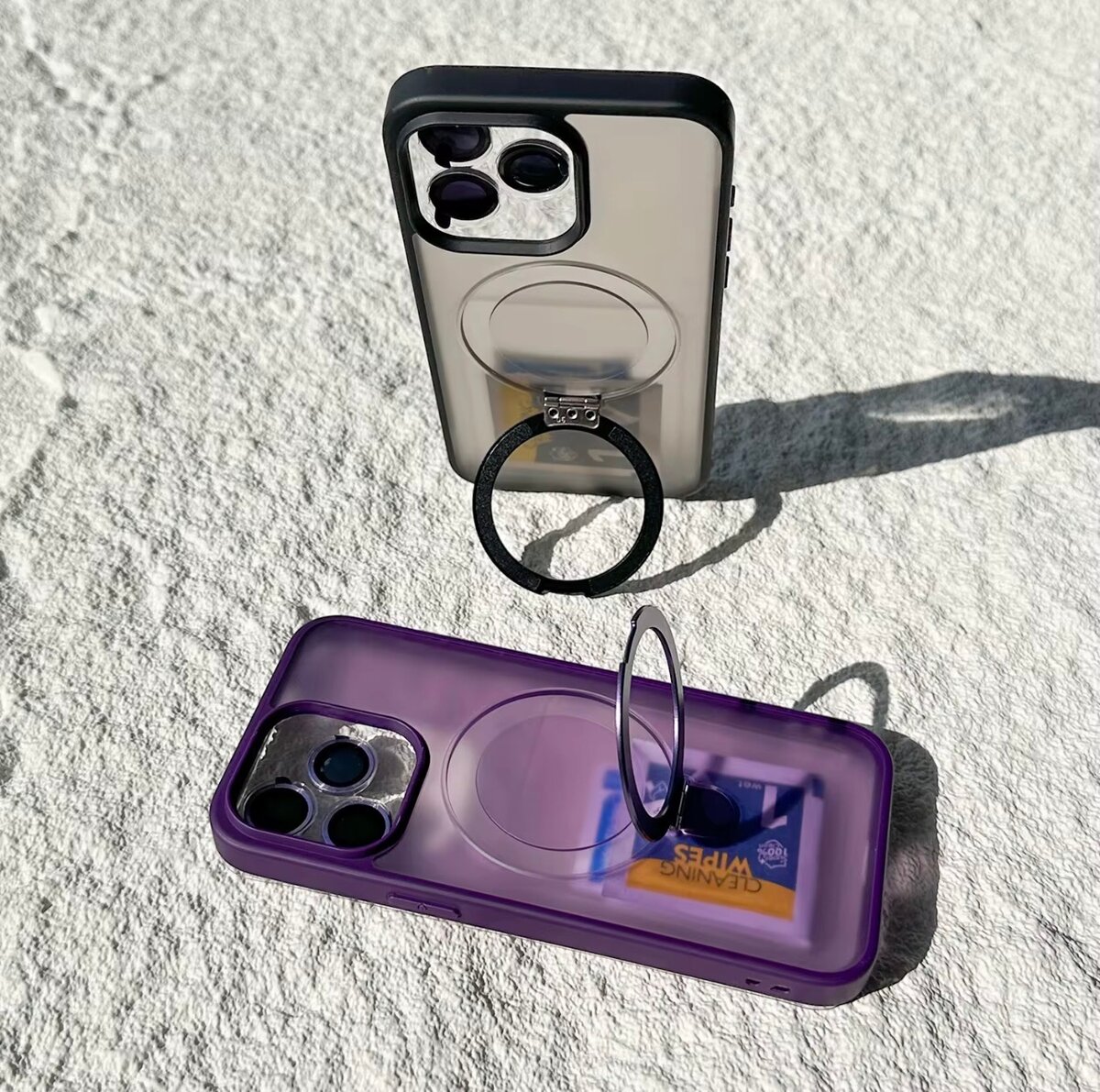 Coque téléphone avec support anneau