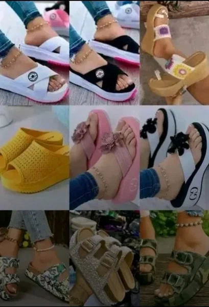 Tongs compensées tendance femme