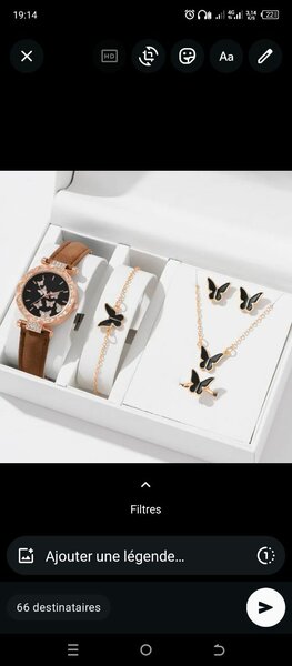Set Montre et Bijoux Papillon