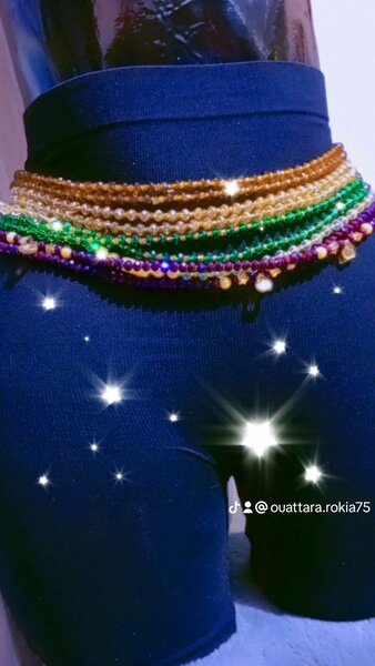 Ceinture perlée multicolore