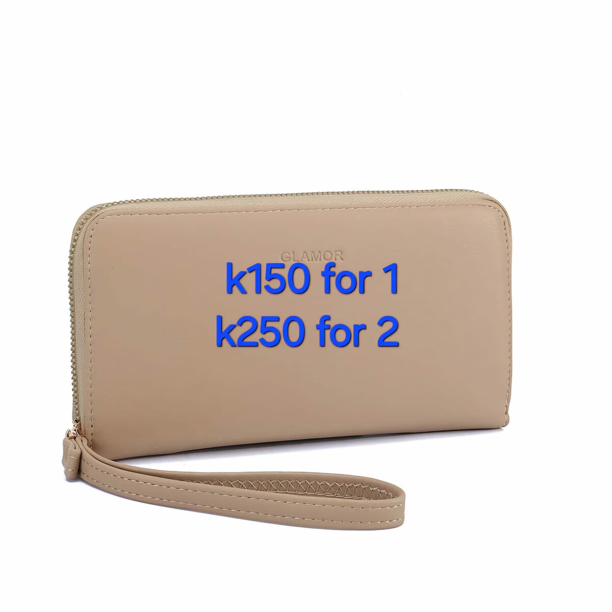 Beige patent leather wallet