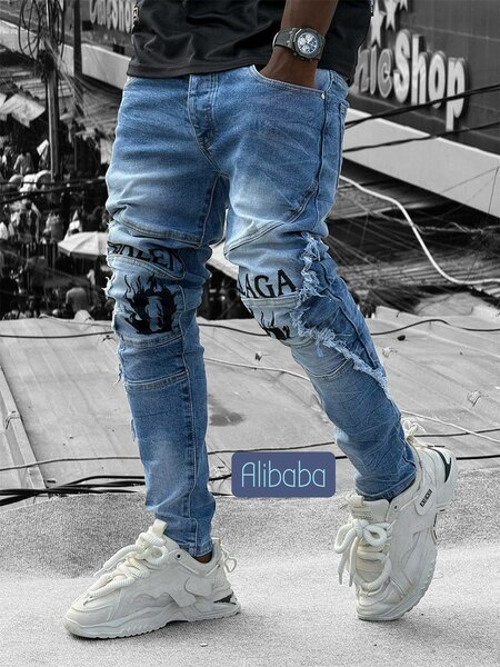 Jean déchiré tendance homme