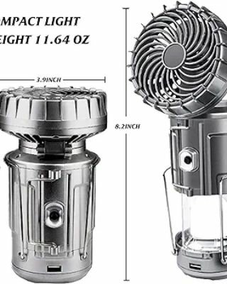 Rechargeable solar lamp and fan with usb port