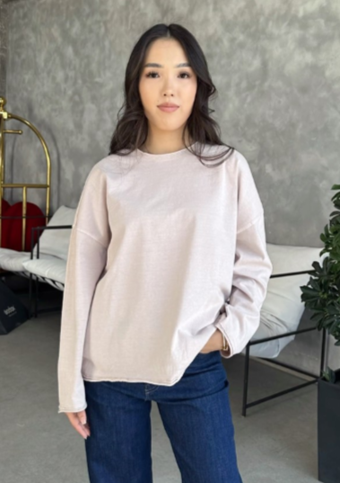 Свободный лонгслив от ZARA белый