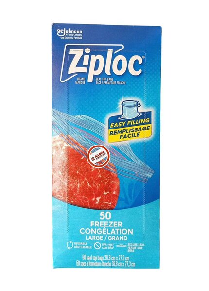 Large Ziploc bags. Reusable & strong for storing food items