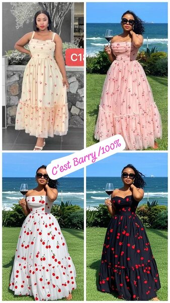 Robe maxi à imprimé cerises