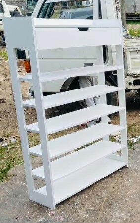 White shelving unit