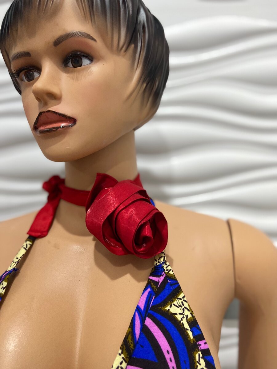 Neck chocker 4pcs (red,blue,pink,black)100gh