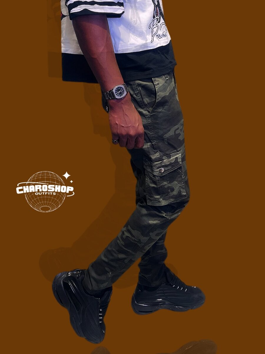 Pantalon cargo treillis