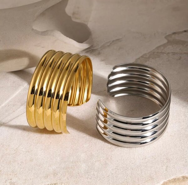 Bracelet large doré