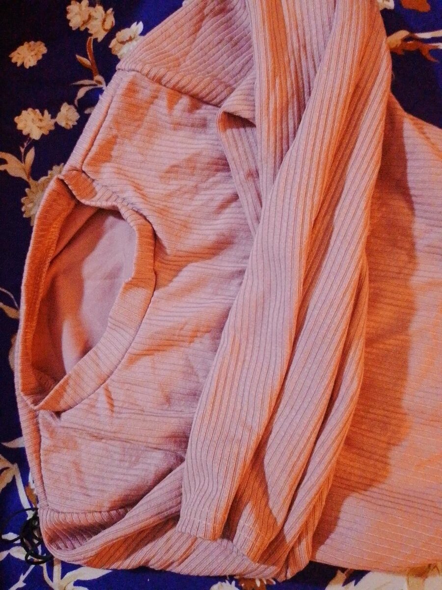 Body manches longues côtelé rose