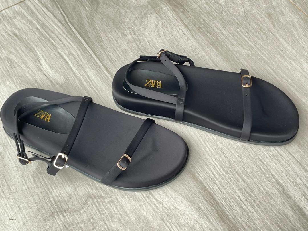 Zara black slippers