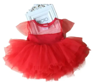New Baby Girl Dresses, Birthday Dress Girls, Party Red Tulle Gown, ( Fabric Lawn And Net) ( Size 03 Month To 3 Yrs)
