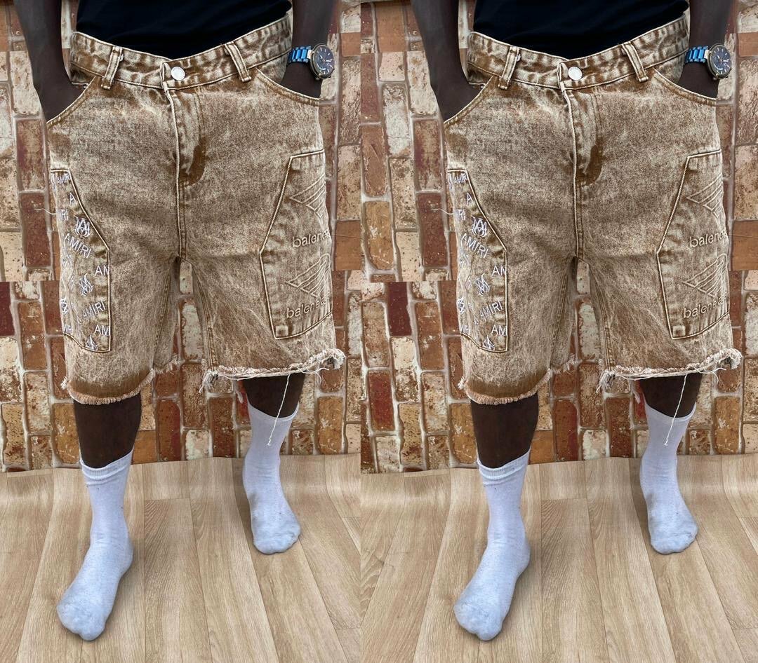 Shorts en jean délavé homme