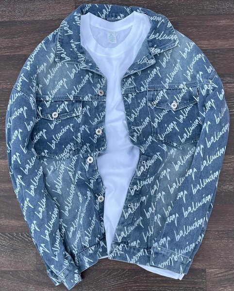 Veste en jean imprimée tendance
