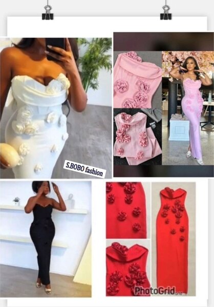 Robe élégante avec fleurs 3D