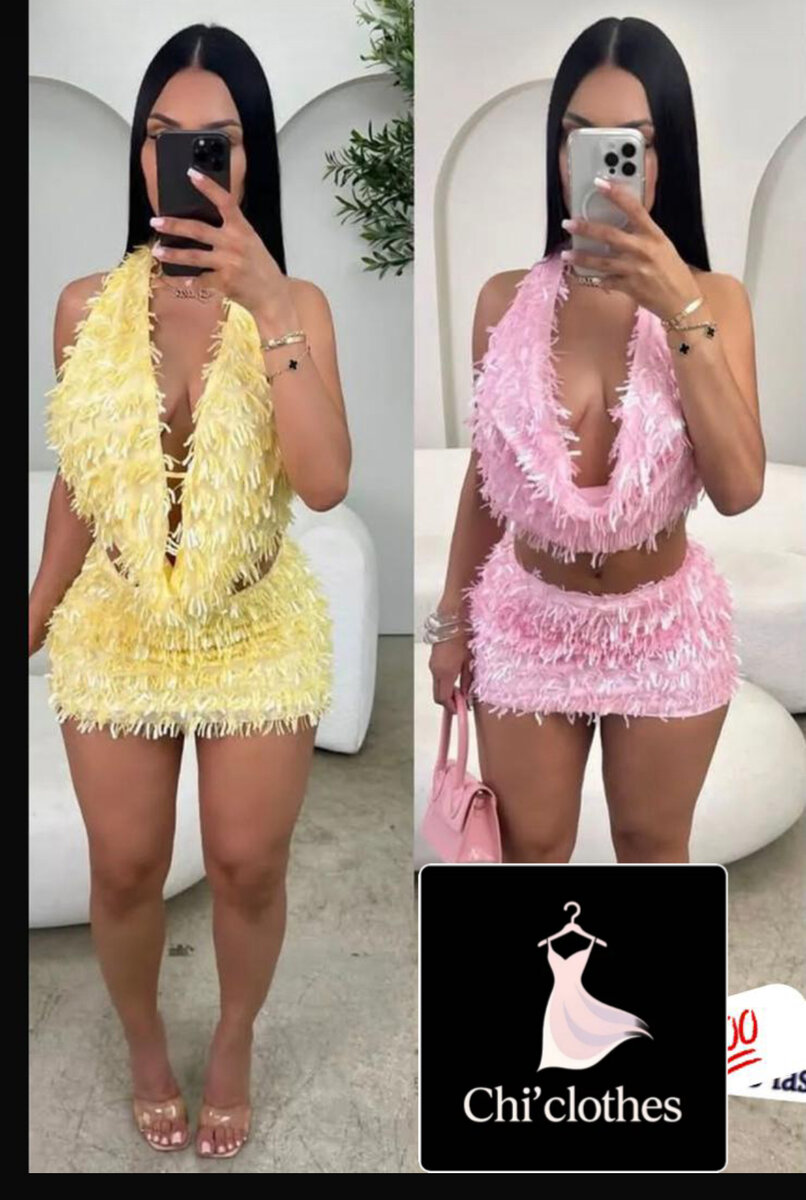 Robe en cuir avec fourrure