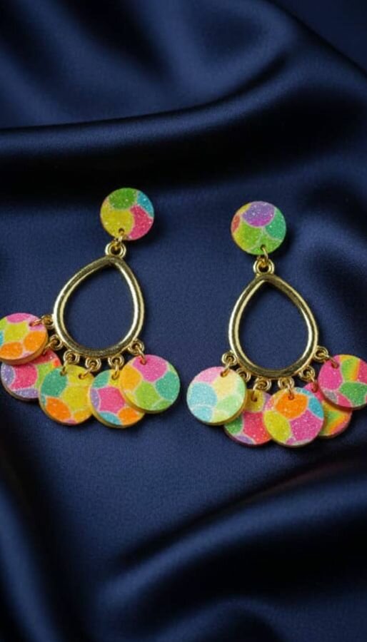 Boucles d'oreilles colorées brillantes