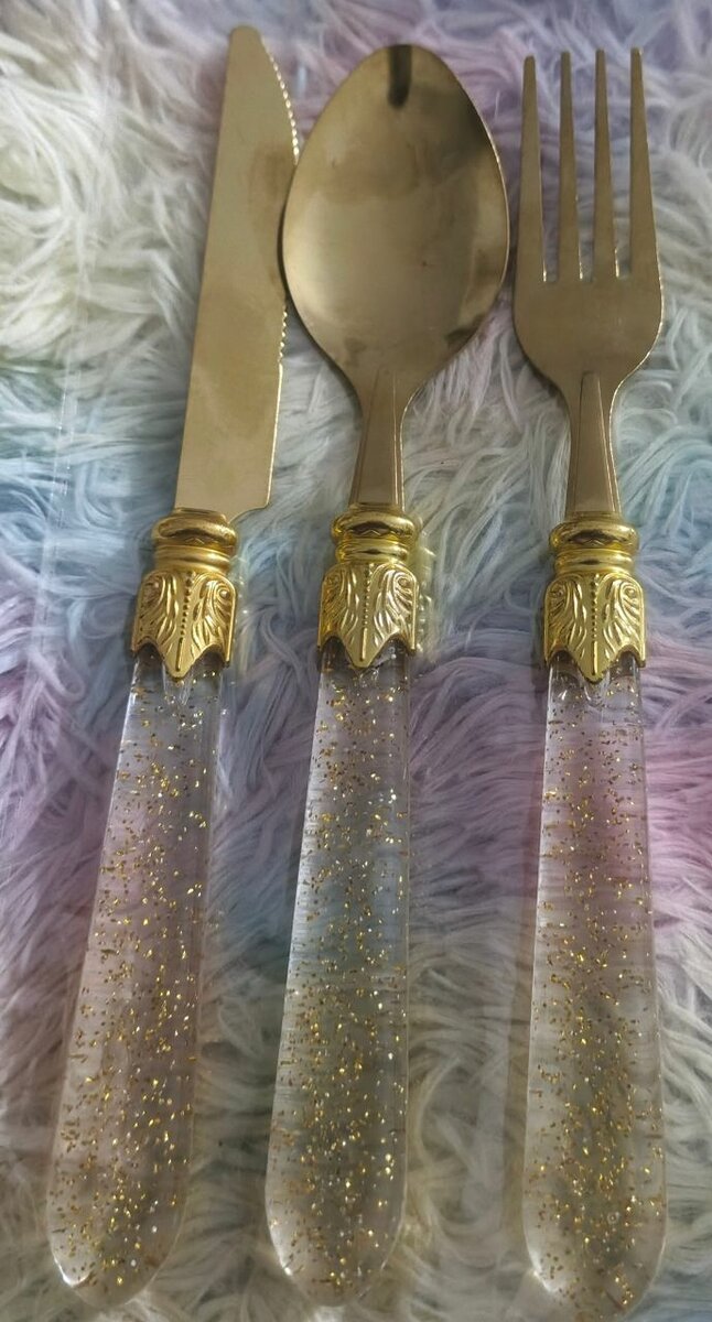 Couverts élégants en acrylique scintillant