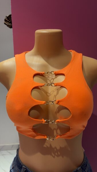 Débardeur femme orange tendance