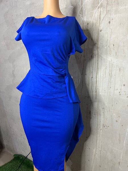 Elegant fashionable blue princess dress