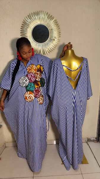 Robe Dashiki rayée