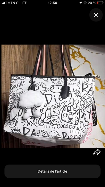 Sac cabas à motifs graffiti