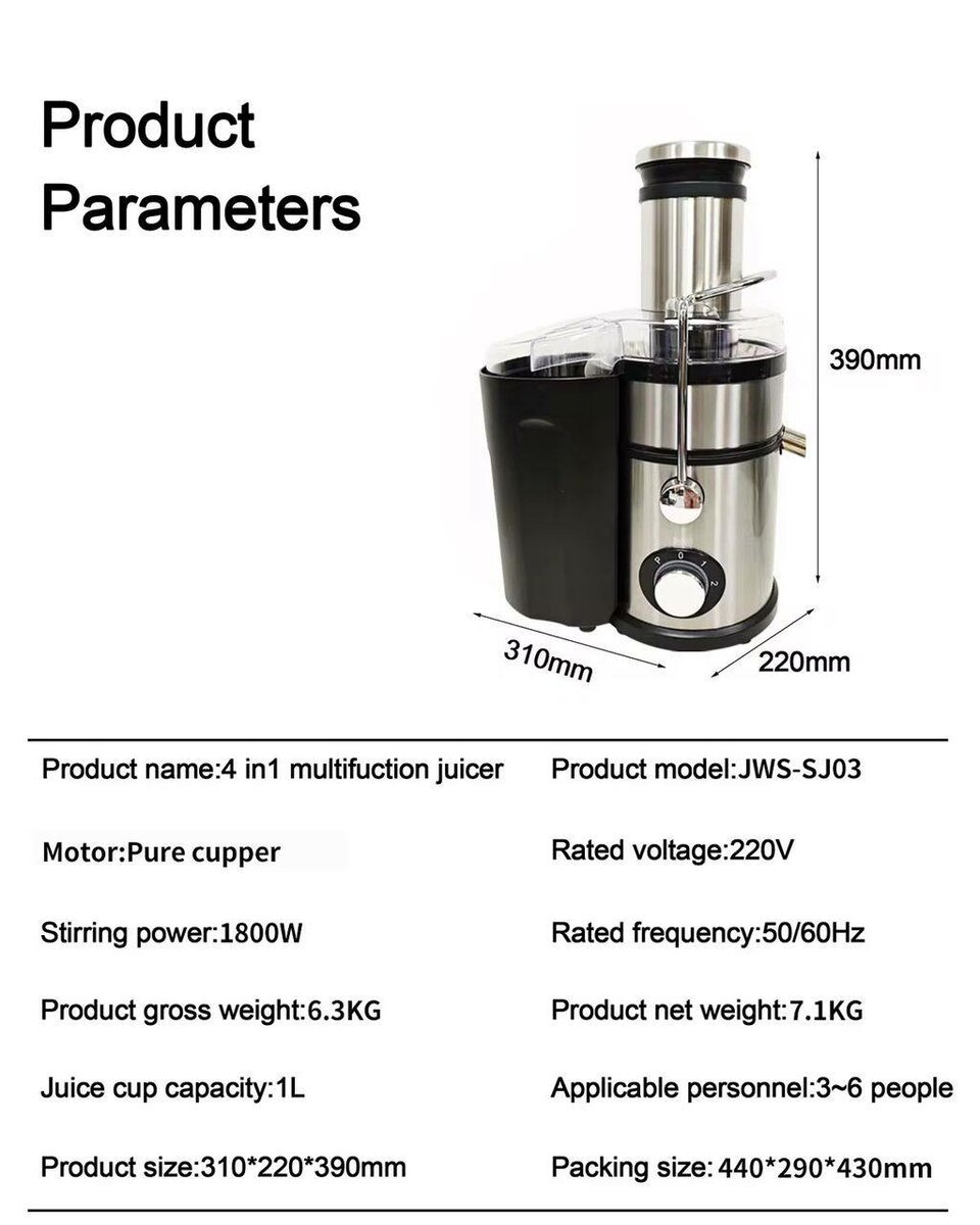 Extracteur de Jus 4 en 1