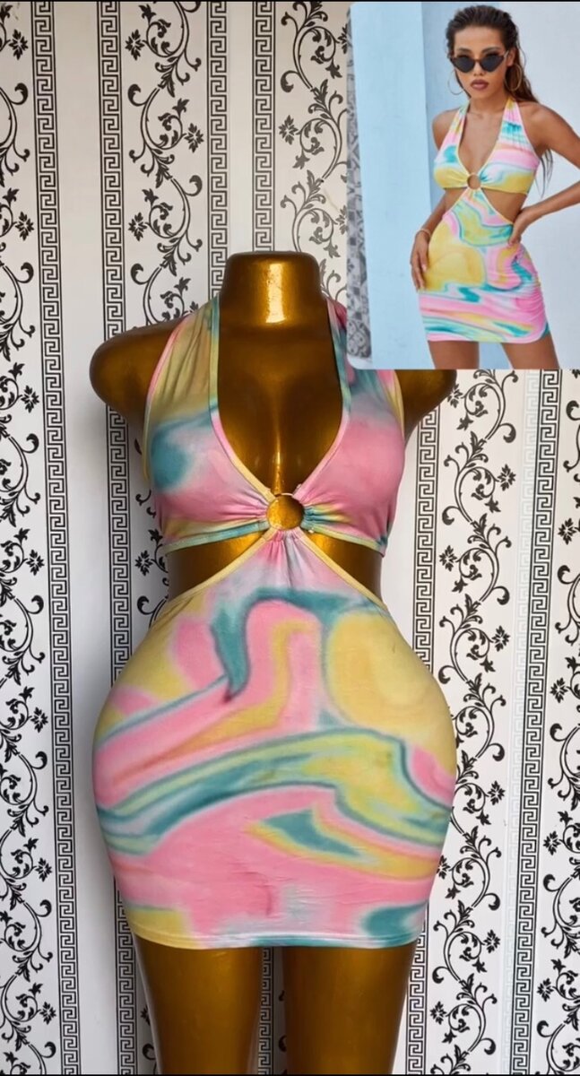 Robe dos nu colorée
