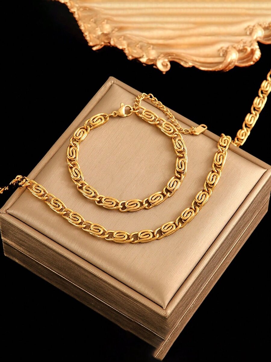 Collier homme en acier inoxydable doré