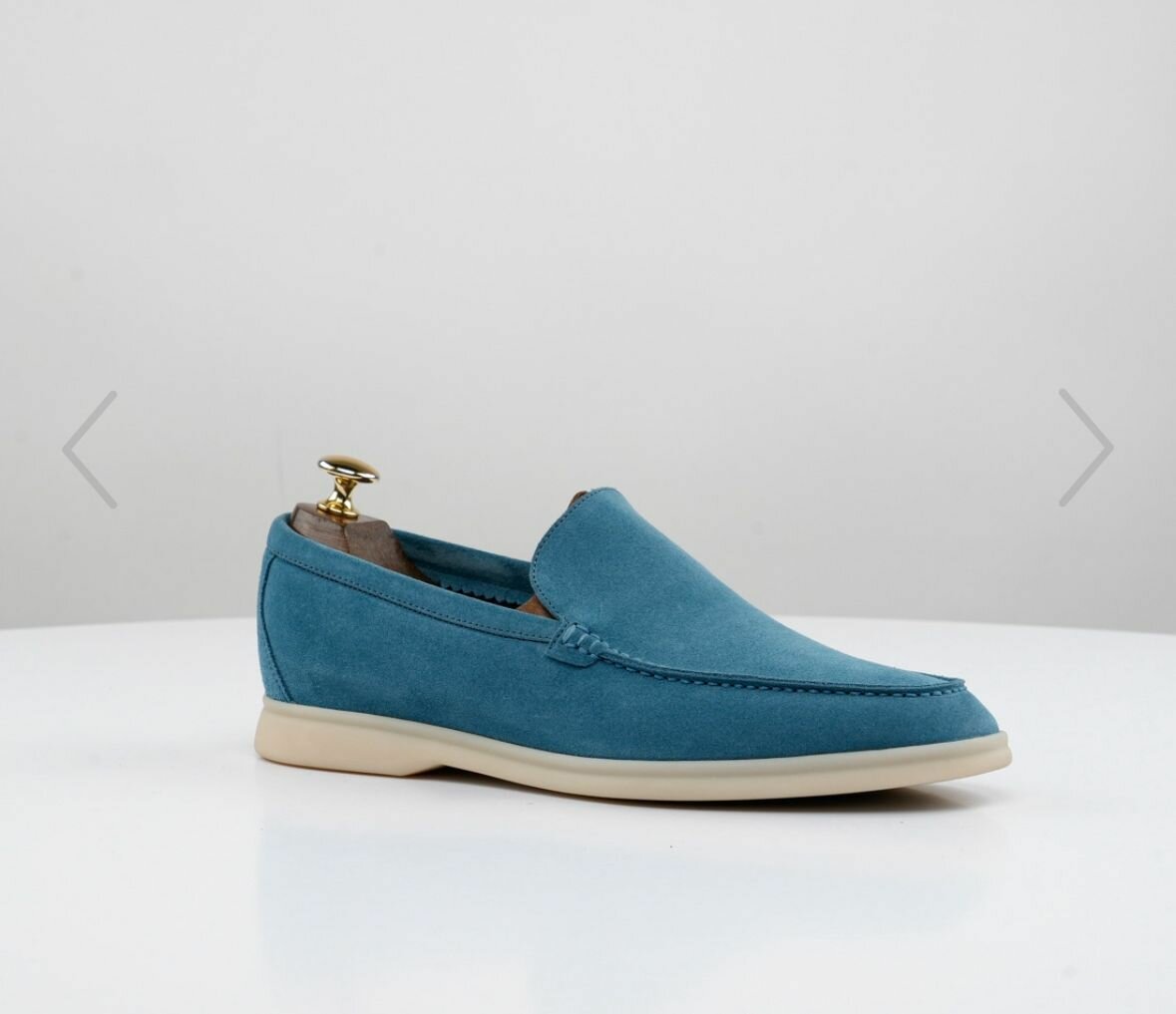 Mocassins en daim bleu pour hommes
