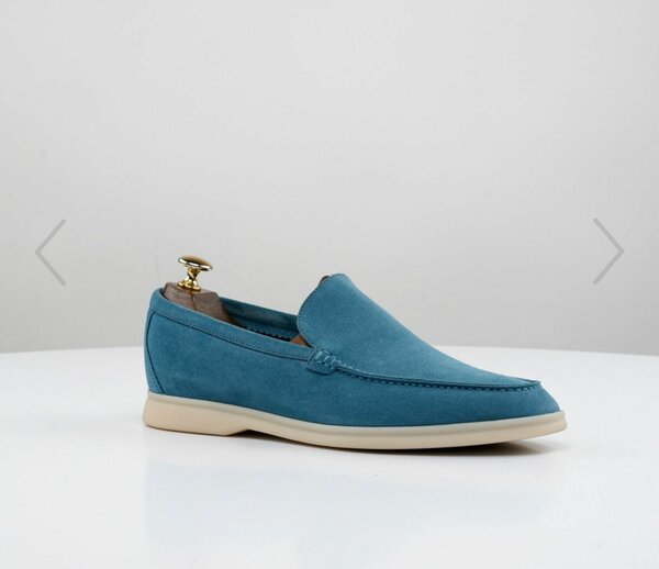 Mocassins en daim bleu pour hommes
