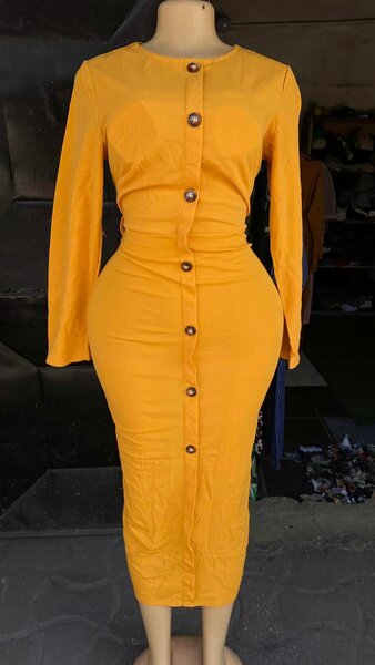 High quality and comfortable women's dress yellow