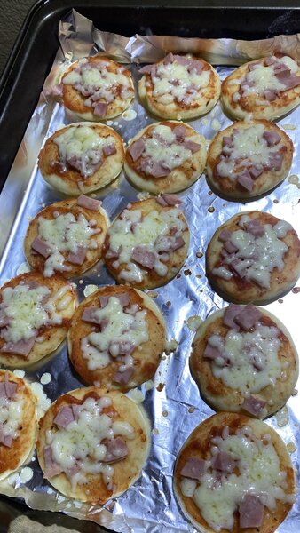 Mini-pizzas au jambon fromage
