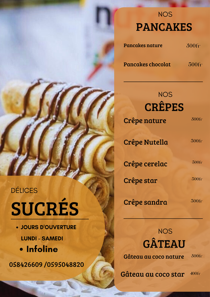 Crêpes, pancakes, gâteaux au c